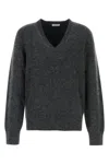 Ferragamo Charcoal Stretch Alpaca Blend Sweater In Grey