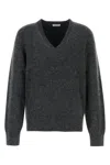 Ferragamo Charcoal Stretch Alpaca Blend Sweater In Grey