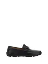Ferragamo Black Loafers With Ganicini Plaque On The Front In Leather Man In Brown