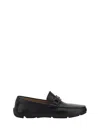 Ferragamo Black Loafers With Ganicini Plaque On The Front In Leather Man In Brown