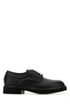 Ferragamo Logo-debossed Leather Derby Shoes In Black