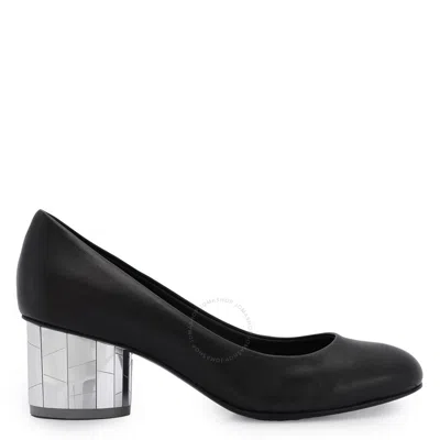 Ferragamo Salvatore  Ladies Black Farrah Mirrored Heel Pump Shoes