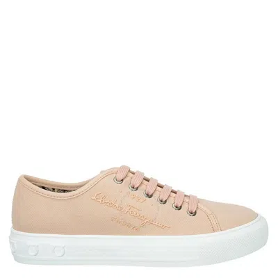 Ferragamo Sneaker With Logo In Yellow/pink