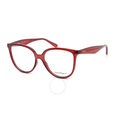 Ferragamo Salvatore  Ladies Red Rectangular Eyeglass Frames Sf287461356 In Demo Lens