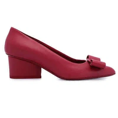 Pre-owned Ferragamo Salvatore  Ladies Red Viva Pump Shoe