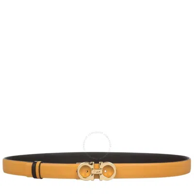 Ferragamo Salvatore  Ladies Reversible And Adjustable Gancini Belt In Brown