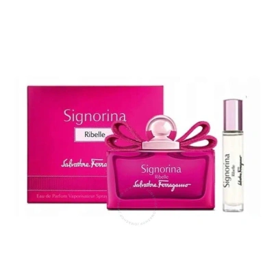 Ferragamo Salvatore  Ladies Signorina Ribelle Gift Set Fragrances 8052086377325 In Red   / Pink