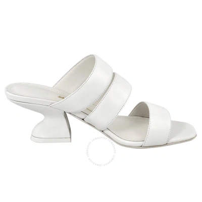 Ferragamo Salvatore  Ladies Steffie White Leather Sandals