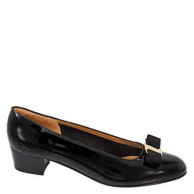 Pre-owned Ferragamo Salvatore  Ladies Vara Bow Pump Shoe In Black