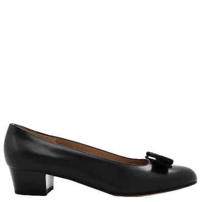 Pre-owned Ferragamo Salvatore  Ladies Vara Bow Pump Shoe In Black