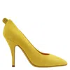 Ferragamo Salvatore  Ladies Yellow Suede Gancini Pumps In Yellow