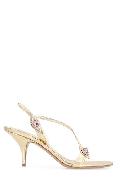 Ferragamo Salvatore  Laminated Leather Sandals In Multi