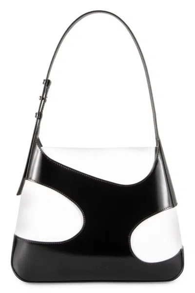 Ferragamo Salvatore  Leather And Canvas Shoulder Bag