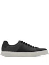 Ferragamo Man Sneakers Lead Size 9.5 Soft Leather In Black