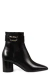 Ferragamo Lamb Leather Ankle Boots With Block Heel In Black