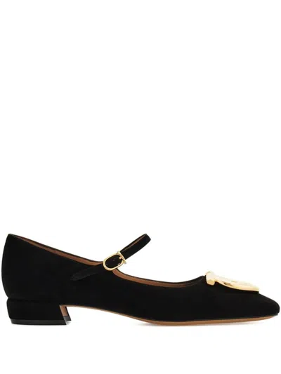 Ferragamo Salvatore  Leather Ballet Flats In Black