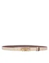 Ferragamo Reversible And Adjustable Leather Hooks Belt In Grey