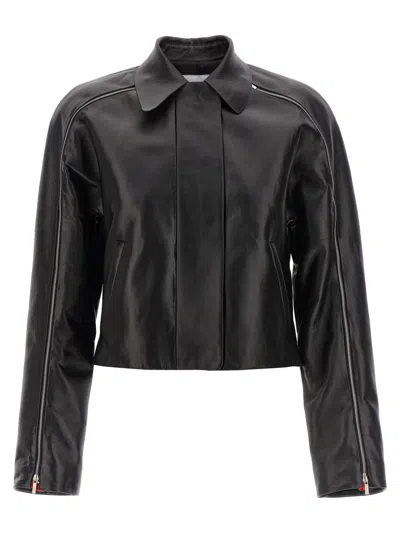 FERRAGAMO SALVATORE FERRAGAMO LEATHER BLOUSON