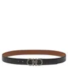Ferragamo Leather Embroidered Belt In Black