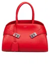 Ferragamo Hug Small Leather Top Handle Bag In Red
