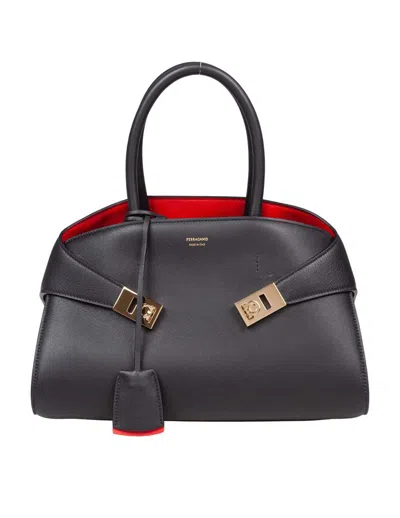 Ferragamo Salvatore  Leather Handbag In Black
