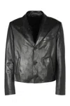 Ferragamo Lapel Collar Leather Jacket With Front Pockets
