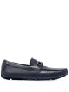 Ferragamo Man Loafers Midnight Blue Size 6.5 Soft Leather In Blue