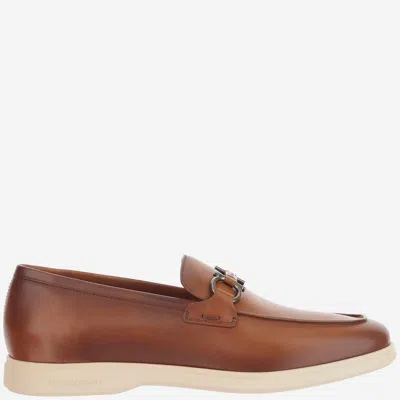 Ferragamo Salvatore  Leather Loafers In Brown