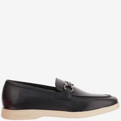 Ferragamo Salvatore  Leather Loafers In Black