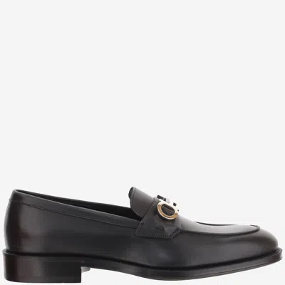 Ferragamo Salvatore  Leather Loafers In Black