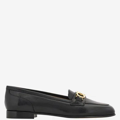 Ferragamo Salvatore  Leather Loop Loafers In Multi