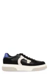 Ferragamo Black Low Cut Gancini Outline Sneakers