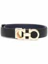 Ferragamo Salvatore  Leather Reversible Belt In Blue