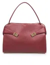 Ferragamo Burgundy Leather Large Hug Soft Shoulder Bag