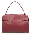 Ferragamo Burgundy Leather Large Hug Soft Shoulder Bag