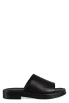 FERRAGAMO SALVATORE FERRAGAMO LEATHER SLIDES