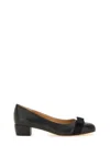 Ferragamo Soft Block Heel Pumps With Bow Detail In Black