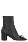 Ferragamo Women's Leonia Leather Ankle Boots In Black
