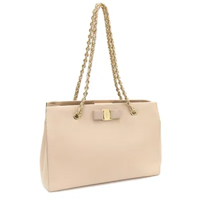 Pre-owned Ferragamo Salvatore  Light Beige Leather Tote Bag ()