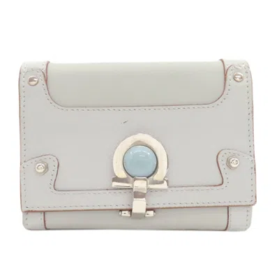 Pre-owned Ferragamo Salvatore  Light Blue Leather Wallet (bi-fold) ()