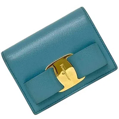 Pre-owned Ferragamo Salvatore  Light Blue Leather Wallet (bi-fold) ()