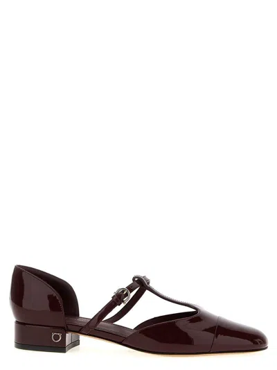 Ferragamo Linette Ballet Flats In Bordeaux
