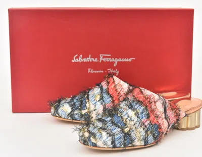 Pre-owned Ferragamo Salvatore  Livorno 1 Multicolor Leather Evening Sandals 6 B (eu 36 1/2)