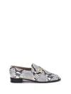 Ferragamo Python Print Leather Loafers In Animal Print