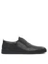 Ferragamo Slip-on Rubber Sole Shoes In Black
