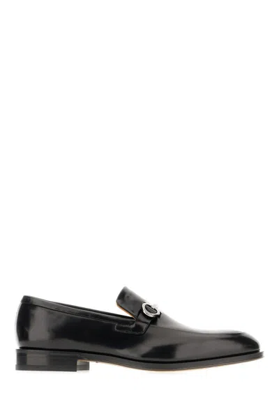 Ferragamo Gancini-plaque Leather Loafers In Brown