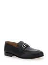 Ferragamo Mule Corsaro With Metallic Hardware And Round Toe In Black