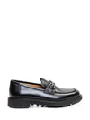 Ferragamo Salvatore  Loafers With Gancini Embellishment In Black