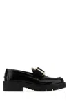 Ferragamo Mirty Loafers With Chunky Sole And Metallic Accent In Black