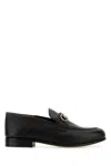 Ferragamo Gancini Logo Buckle Leather Mules In Black